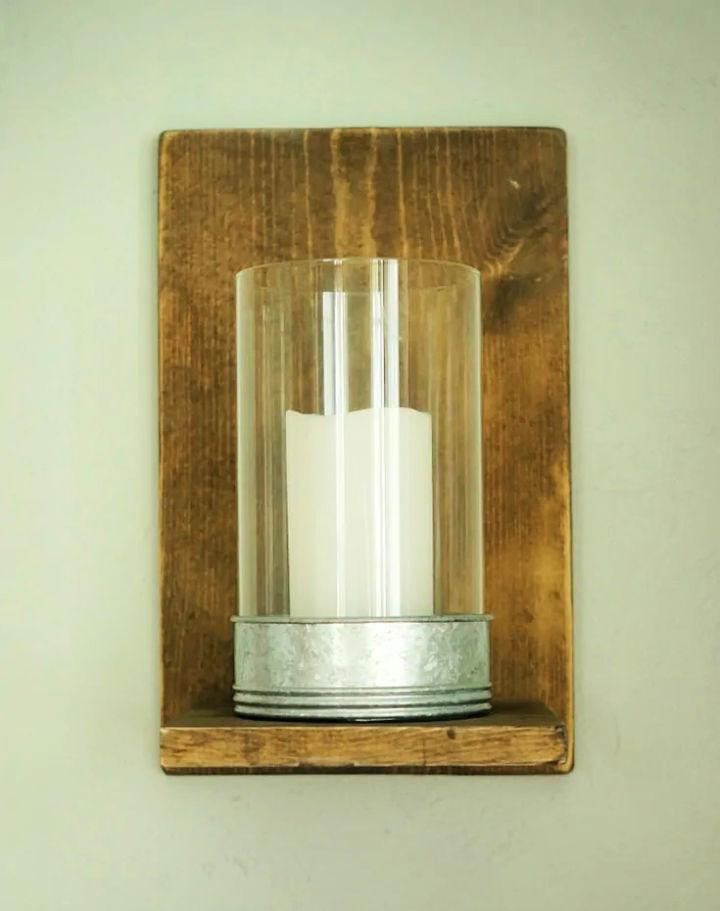 DIY Wooden Wall Sconce for Candle