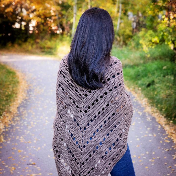 Easy Crochet Autumn Triangle Shawl Pattern