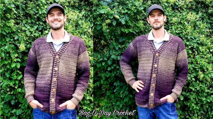 Easy Crochet Mens Cardigan Tutorial