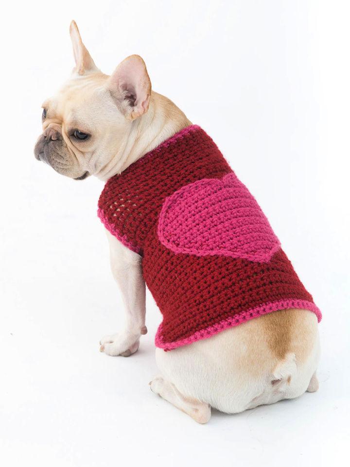 Easy Crochet the Romantic Dog Sweater Pattern