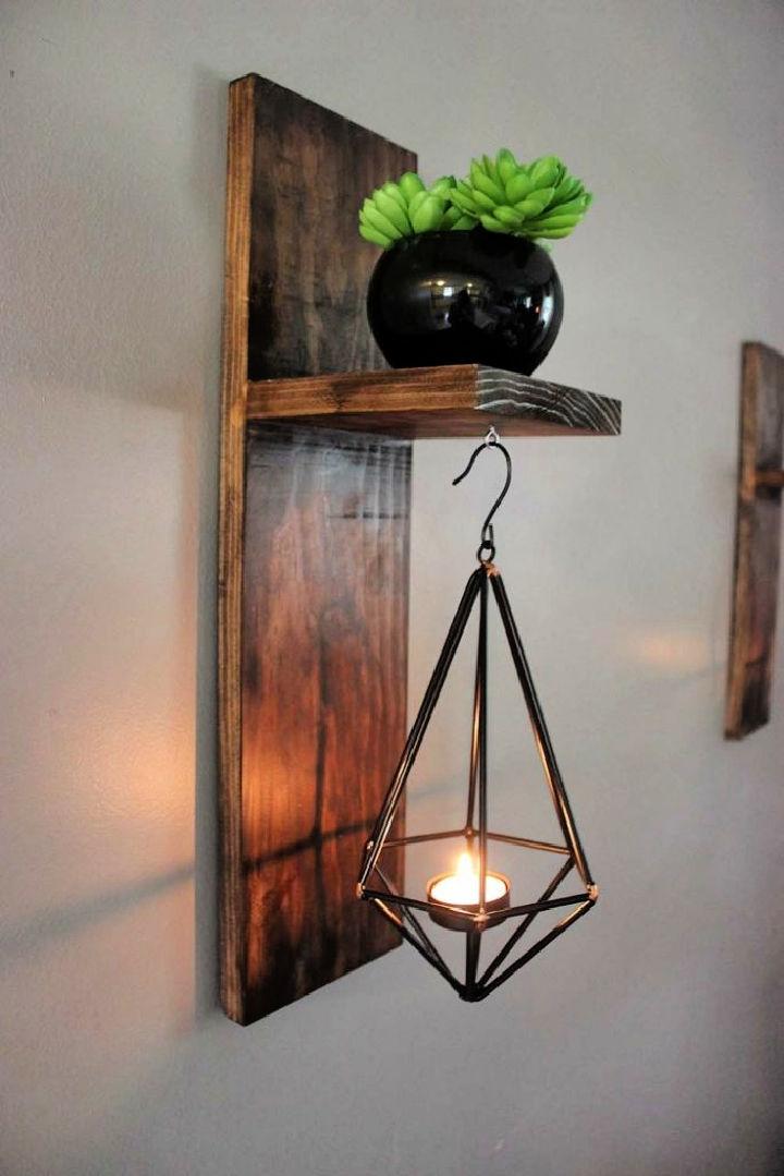 Easy DIY Wooden Wall Sconces With Tea Lights