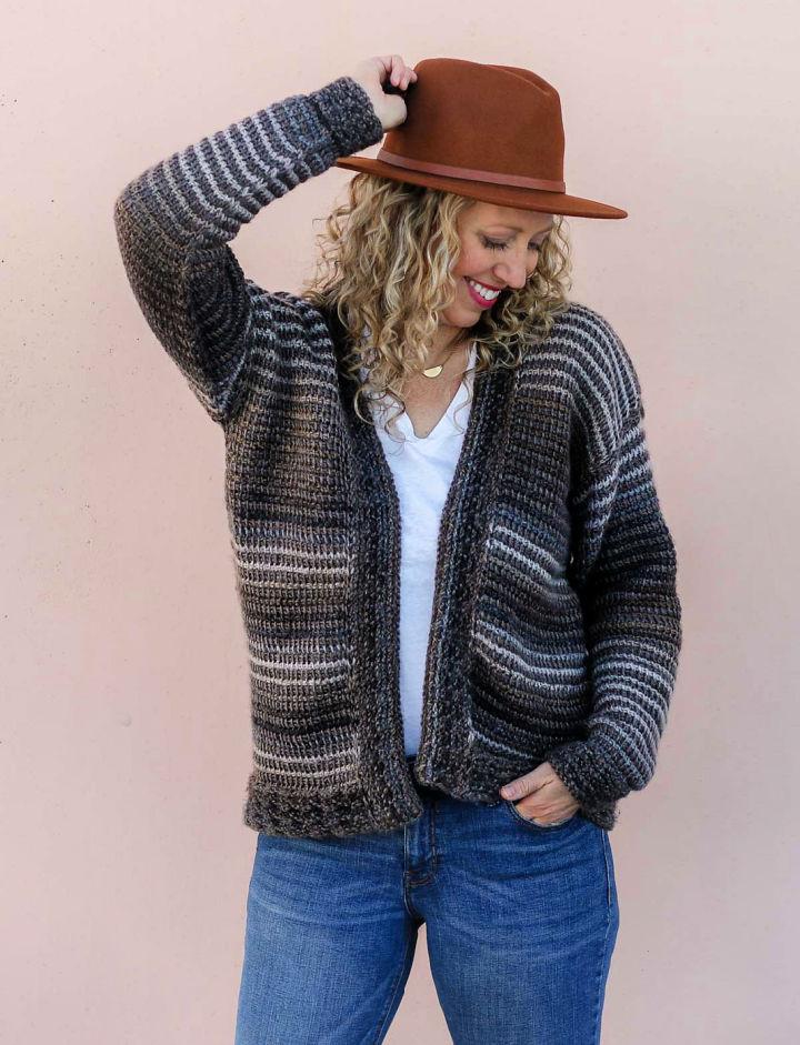 Easy Tunisian Crochet Mercantile Cardigan Pattern