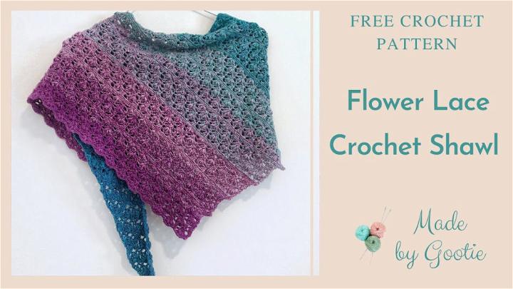 Flower Lace Crochet Shawl Pattern