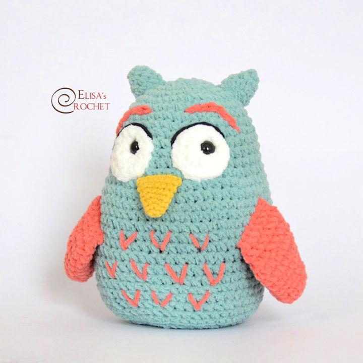 Fluffy Yarn Crochet Soft Owl Pattern