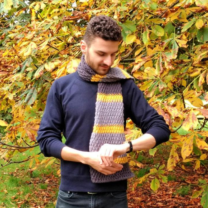 Free Crochet Alpine Scarf Pattern for Men
