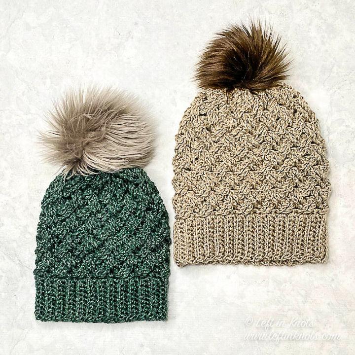 Free Crochet Celtic Slouchy Winter Hat Pattern
