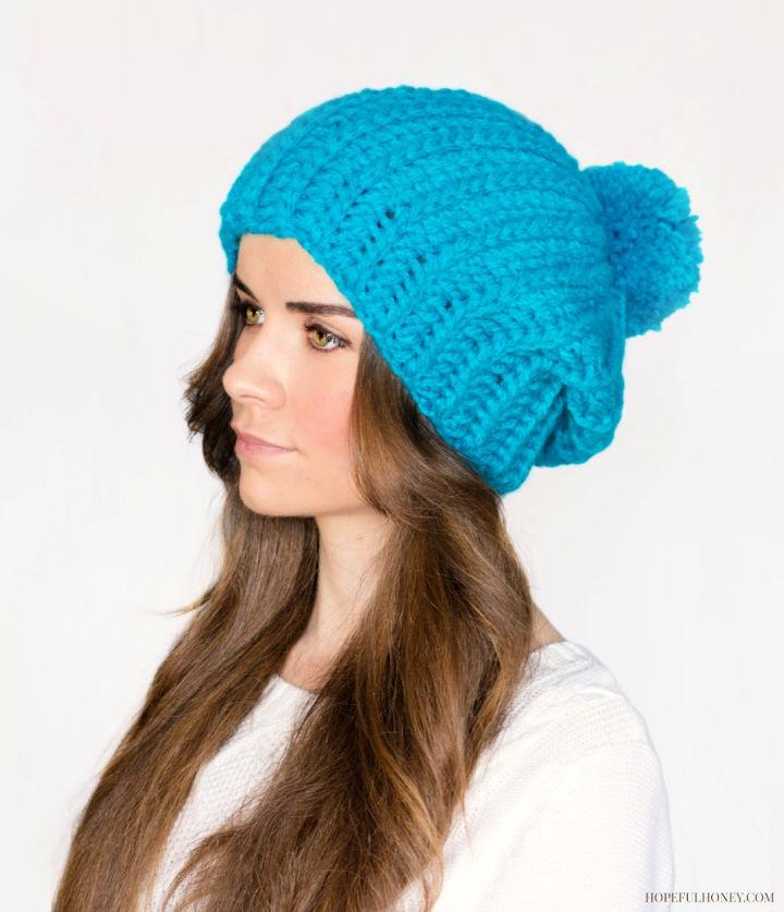 Free Crochet French Pompom Beret Pattern