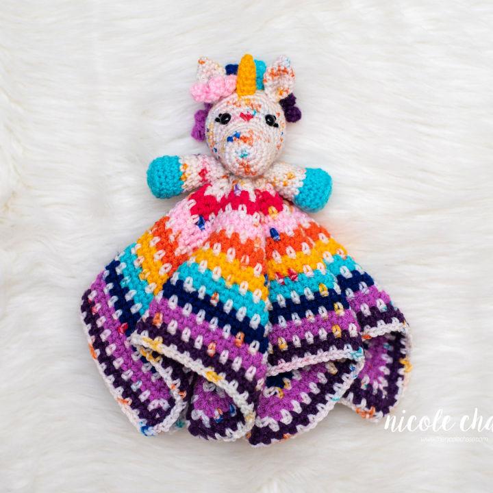 Free Crochet Hug Me Unicorn Lovey Pattern