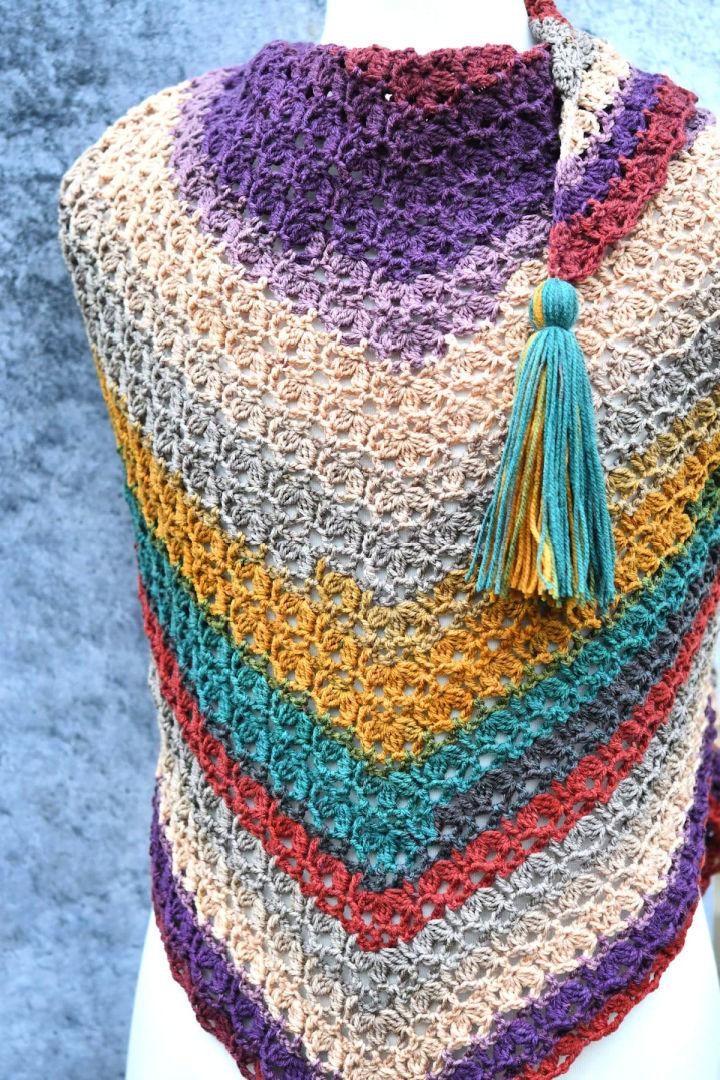 Free Crochet Mandala Triangle Shawl Pattern