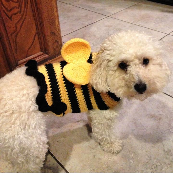 Free Crochet Pattern for Bumble Bee Dog Sweater