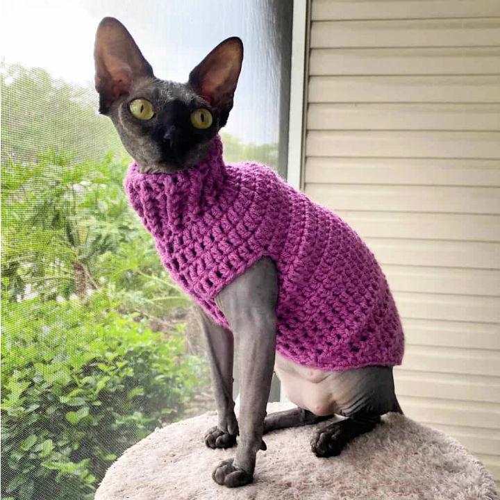 Free Crochet Pattern for Hairless Cat in Sweater