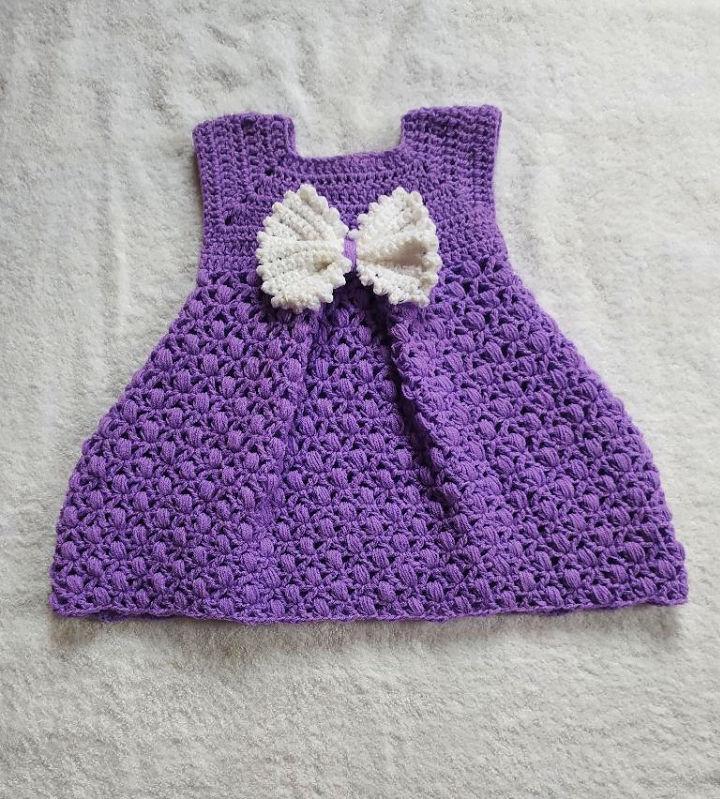 Free Crochet Pleated Baby Dress Pattern