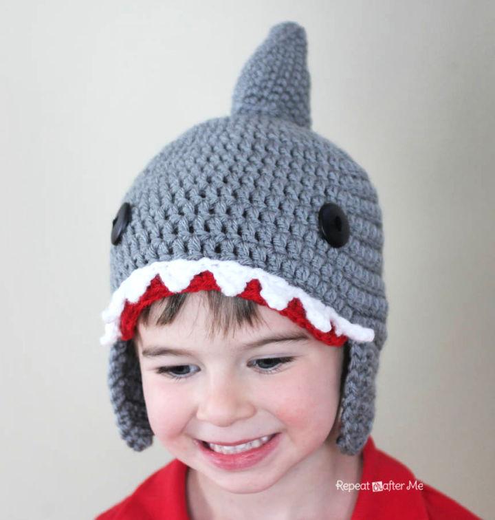 Free Crochet Shark Boy Hat Pattern