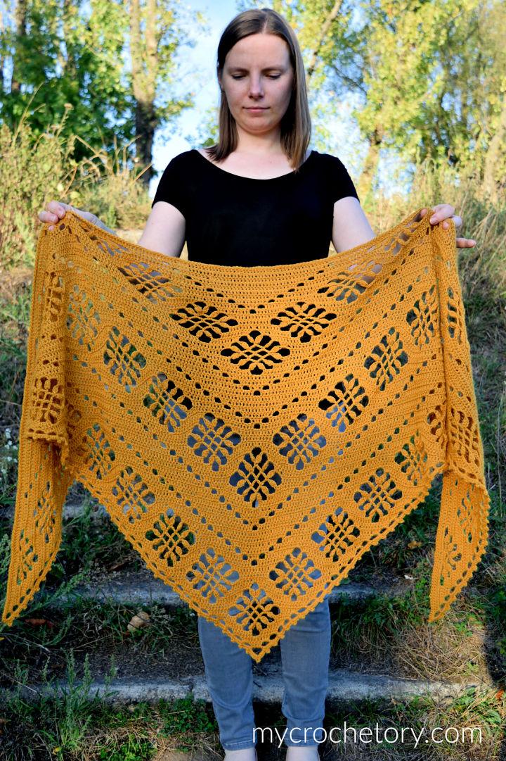 Free Crochet Sienna Triangle Shawl Pattern