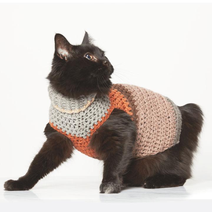 Free Crochet Stripy Cat Sweater Pattern