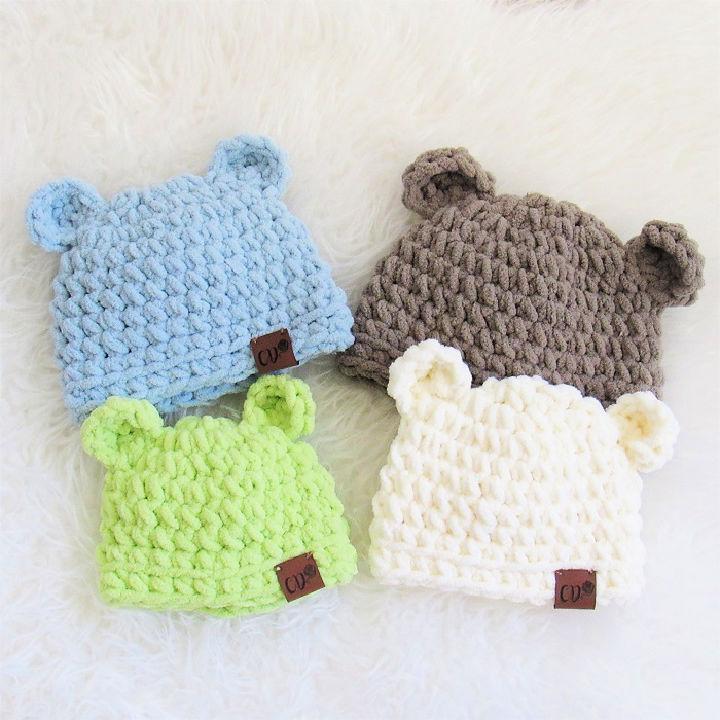Crocheted Teddy Bear Hat Pattern
