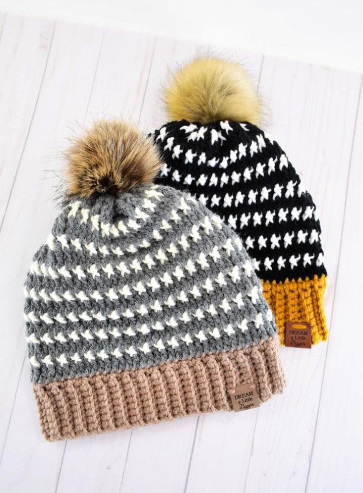 Free Crochet URI Beanie Winter Hat Pattern