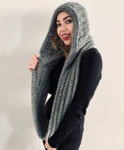 25 Free Crochet Hooded Scarf Patterns - Blitsy