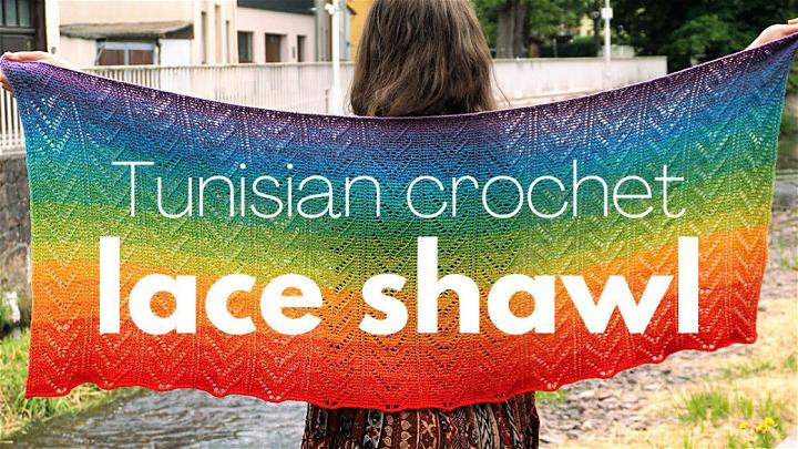 Free Tunisian Crochet Lace Shawl Pattern