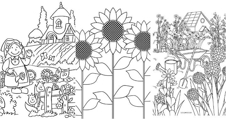 20 Easy and Free Garden Coloring Pages for Kids and Adults - Cute Garden Coloring Pictures and Sheets Printable