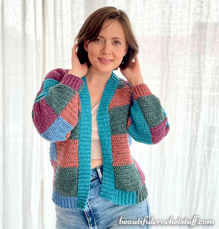 Gorgeous Crochet Patchwork Cardigan Pattern