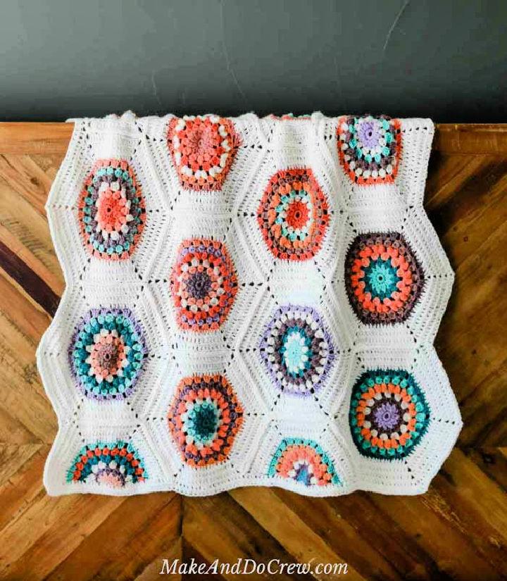 Grandmothers Flower Garden Quilt Crochet Pattern