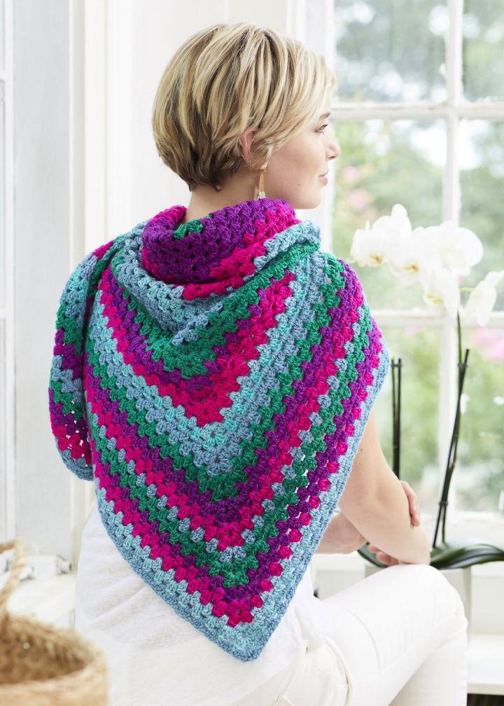 Granny Stitch Crochet Triangle Shawl Pattern
