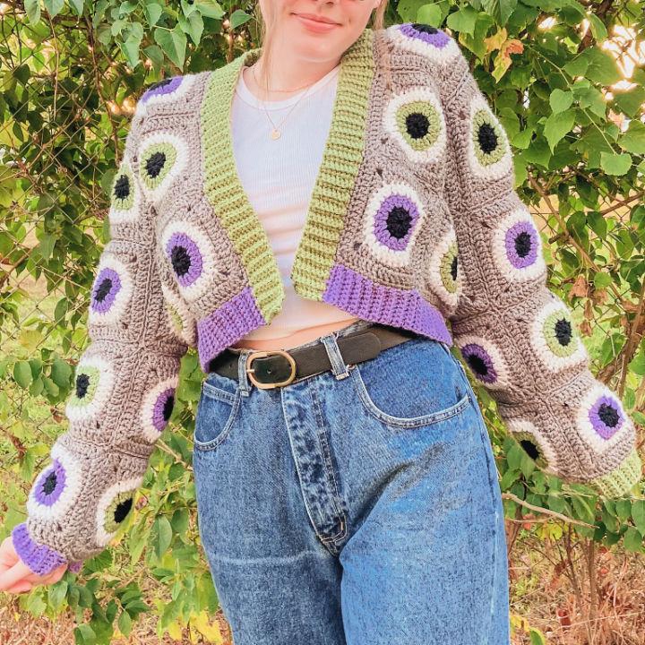 Halloween Granny Square Cardigan Crochet Pattern