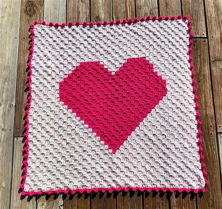 Heart C2C Crochet Graphghan - Free Pattern