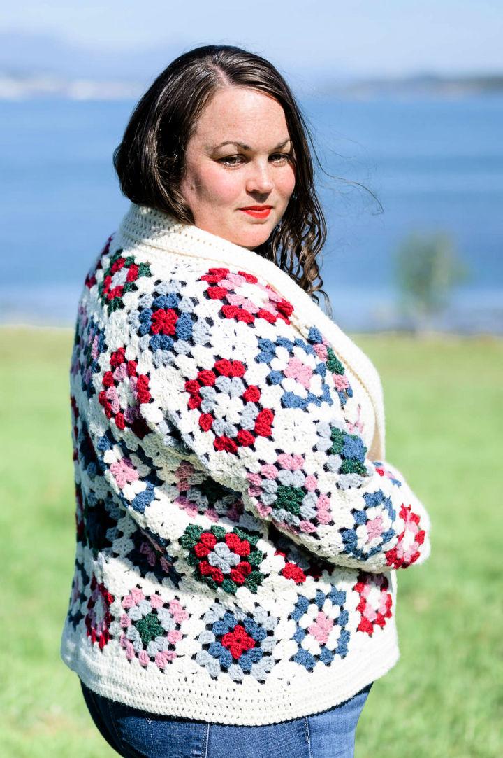 How to Crochet Granny Square Cardigan Free Pattern
