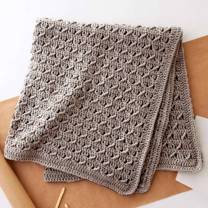 Free Crochet Lattice Lapghan Blanket for Elderly