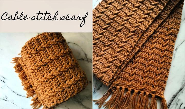 How to Crochet a Cable Stitch Mens Scarf Free Pattern