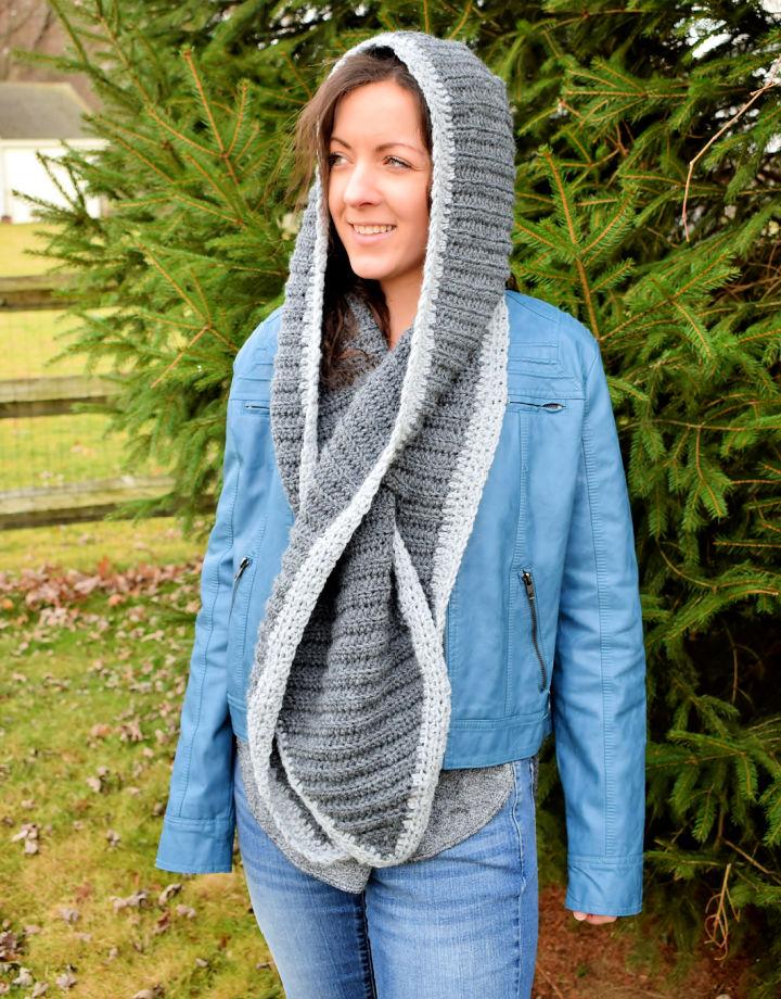 How to Crochet a Hooded Keyhole Scarf Free Pattern