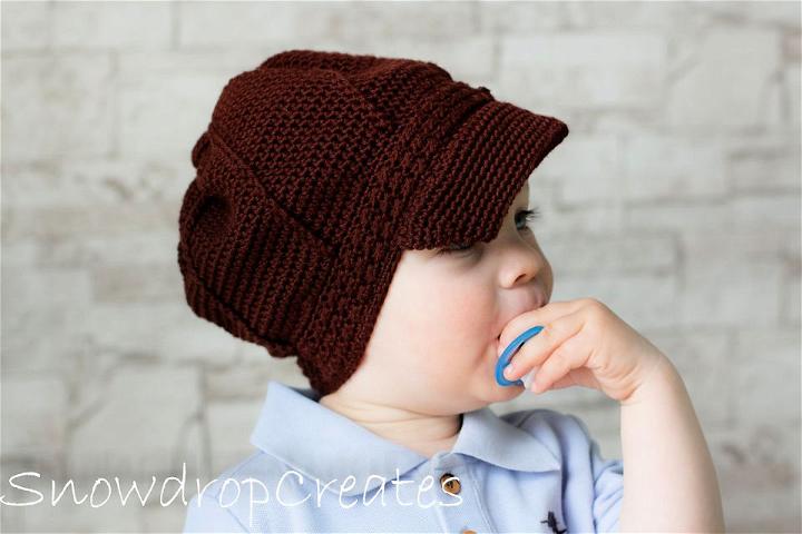 Free Crochet Baby Newsboy Hat Pattern