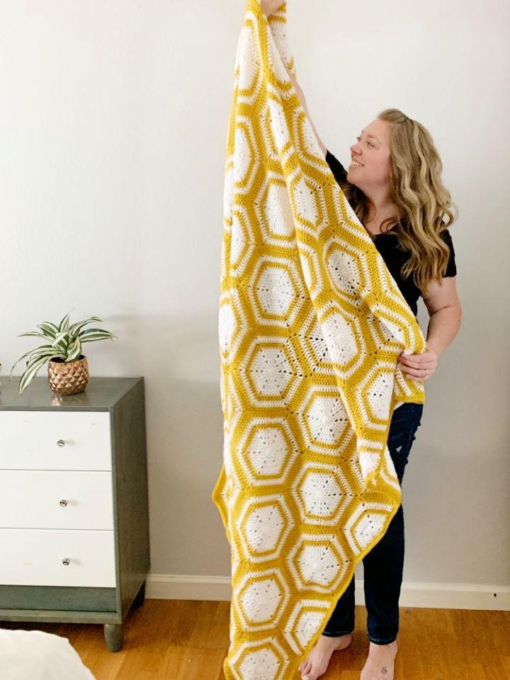 Large Hexagon Crochet Blanket Pattern