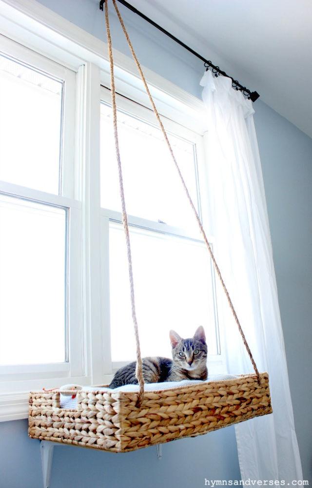 Making a Hanging Basket Cat Window Perch