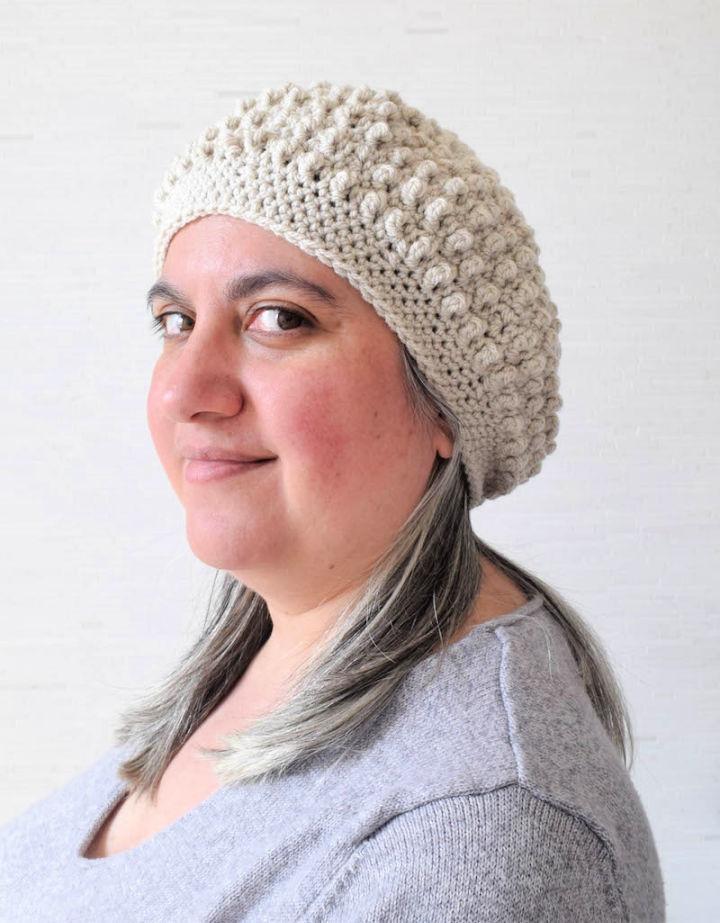 Mock Bobbles Beret Crochet Pattern