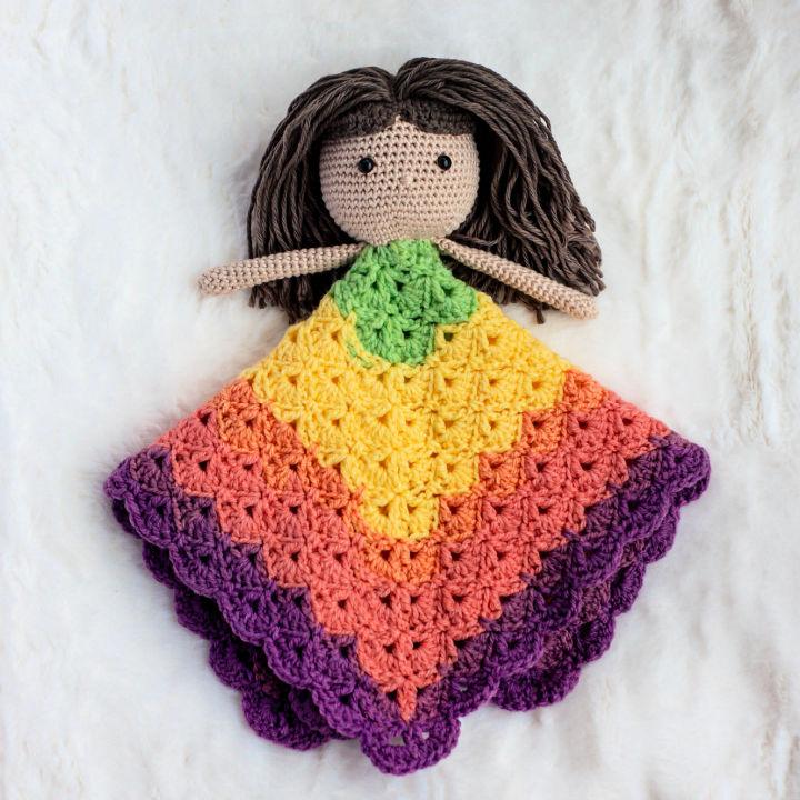 Multicolor Crochet Doll Lovey Free Pattern