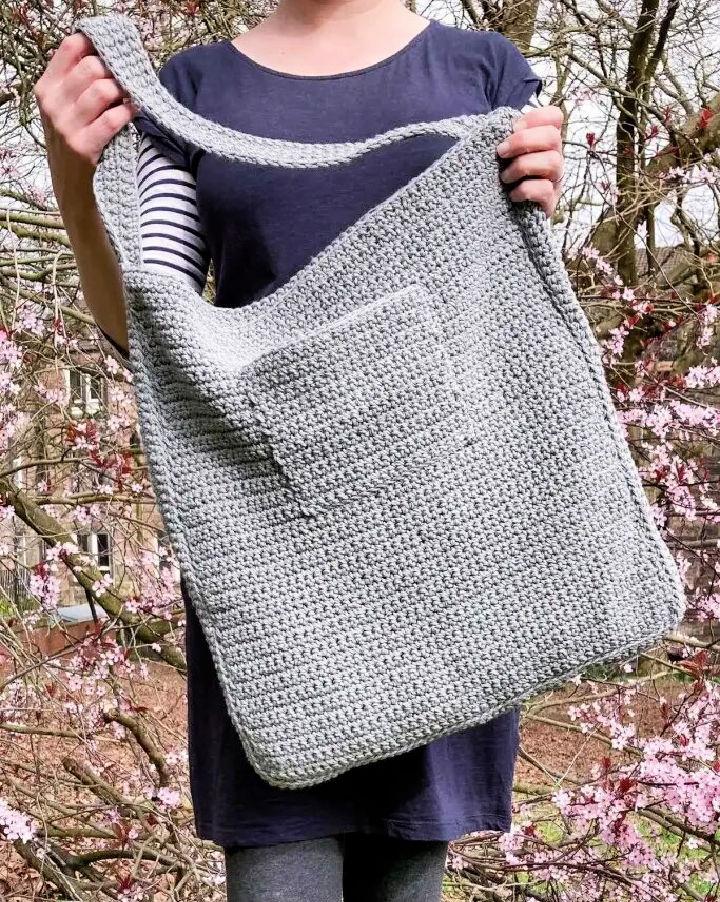 Nature Walk Crochet Yarn Tote Bag