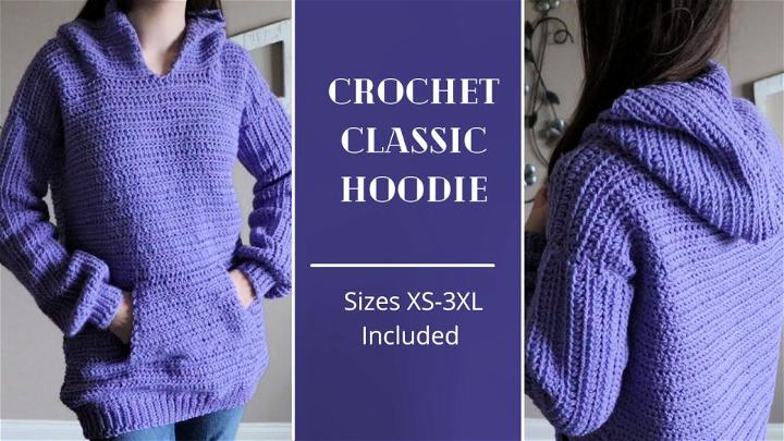 Very Easy Free Crochet Sweater Pattern (With a Hood!)