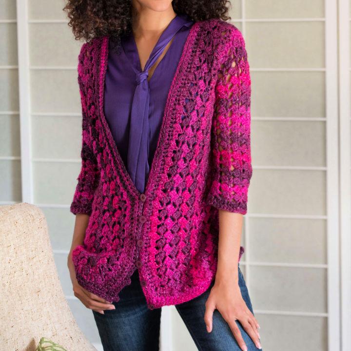 Open Stitch Crochet Lacy Cardigan Pattern