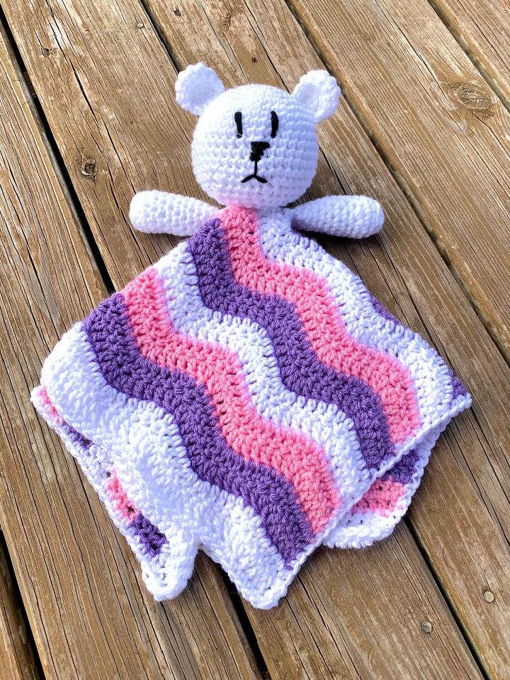 Pretty Crochet Bear Ripple Baby Lovey Pattern