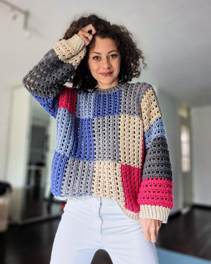 Pretty Crochet Pane Sweater Pattern