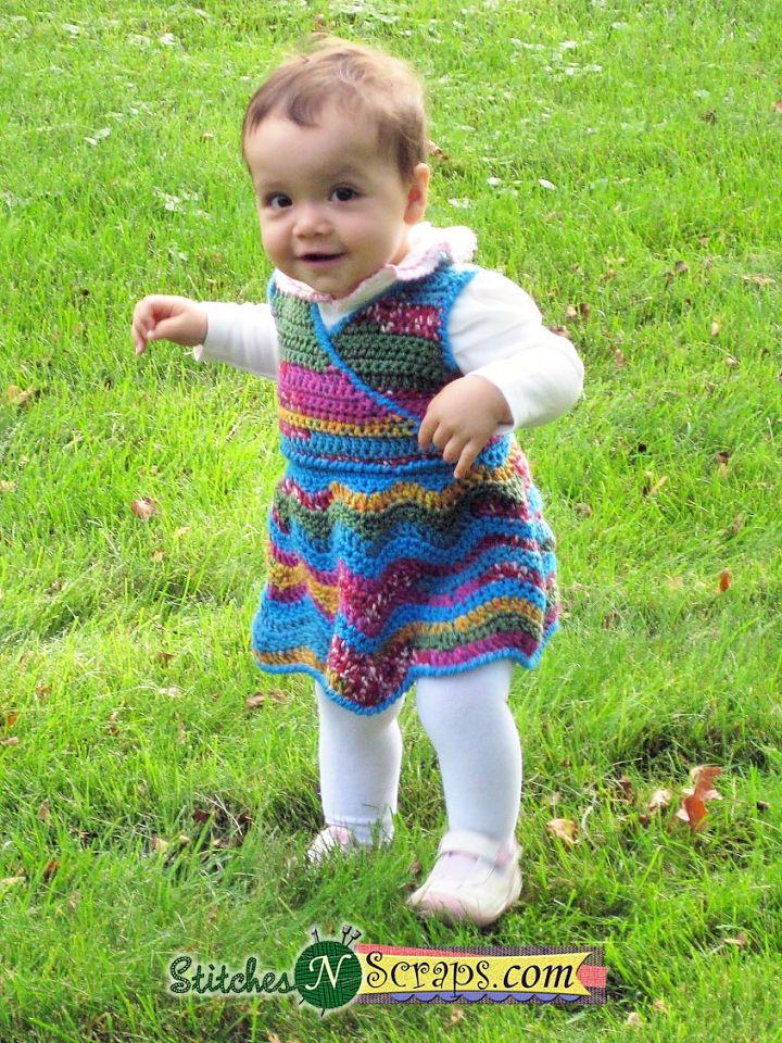Rainbow Ripple Wrap Dress Crochet Pattern