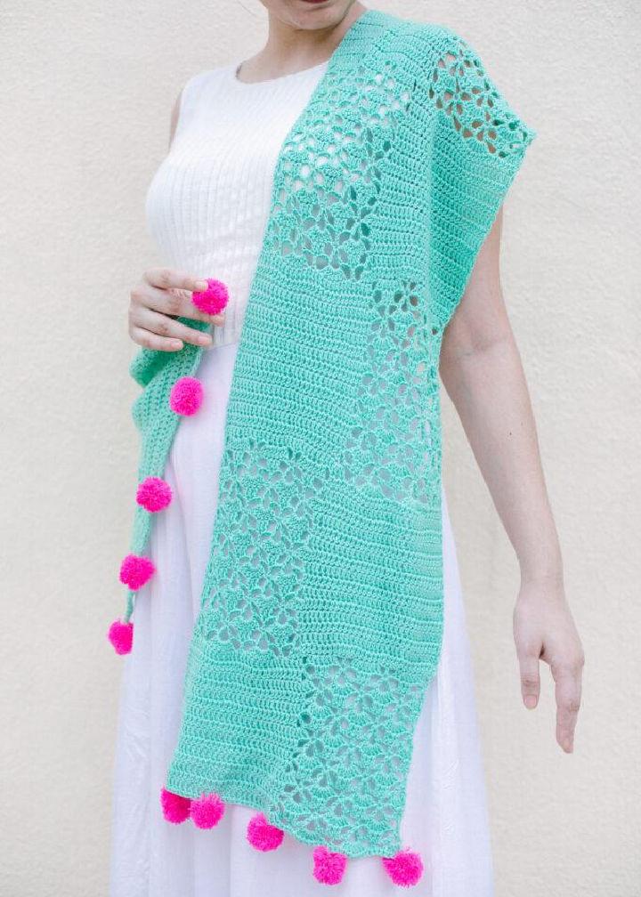 Seafoam Crochet Lace Shawl Pattern