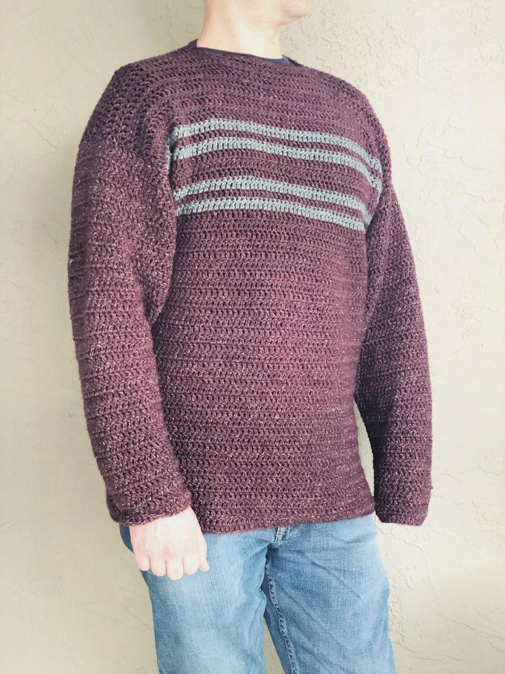 Simple Crochet Striped Mens Sweater Pattern