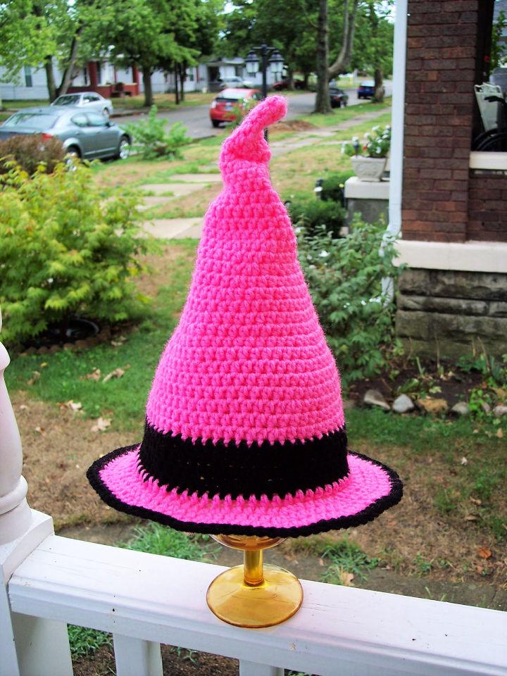 Simple and Cute Pink Witch Hat Crochet Pattern