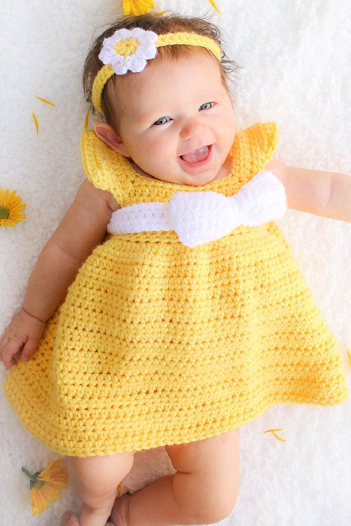 Simply Crochet Spring Baby Dress Pattern Newborn-6 Months