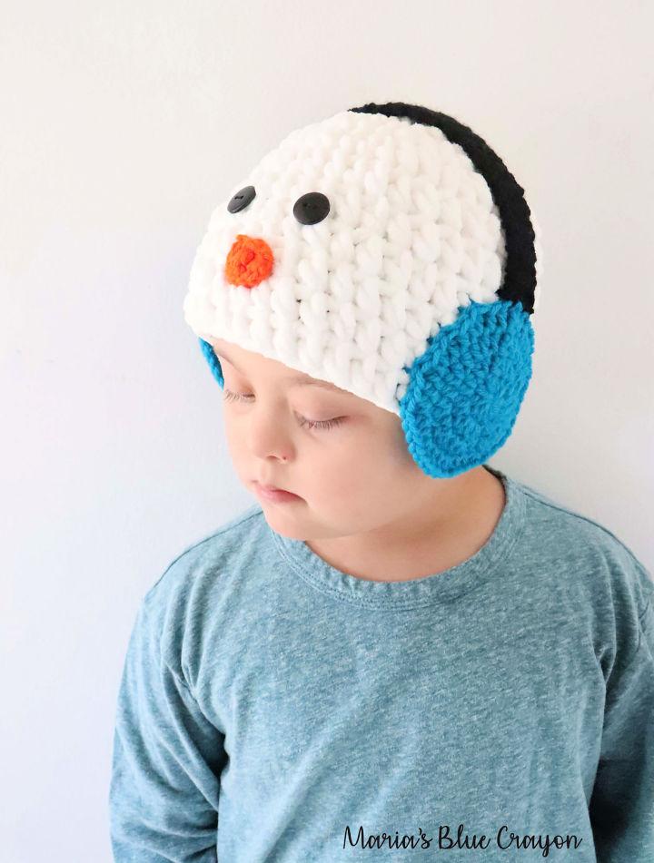 Snowman Hat With Earmuffs Crochet Pattern