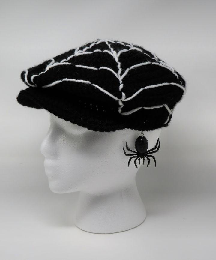 Spider Web Newsboy Hat Crochet Pattern